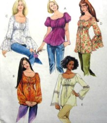 5050 EMPIRE PEASANT TOPS, TUNICS PATTERN L-XL,XS-M